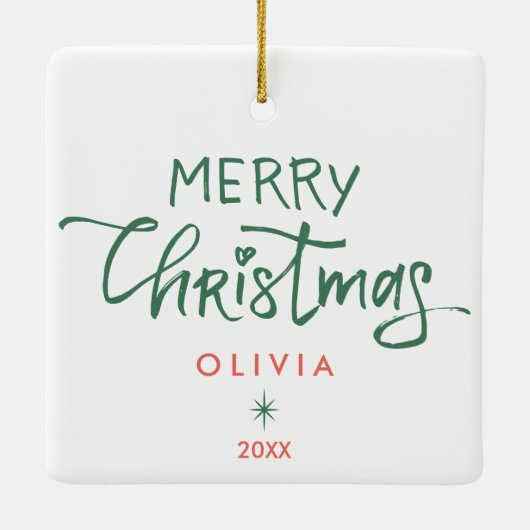 女の子と居心地の良いクリスマスオーナメント セラミックオーナメント (裏面)