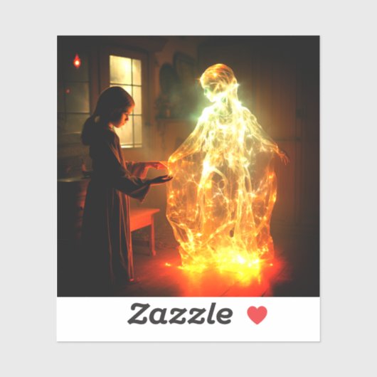 女の子と幽霊 シール (シート)