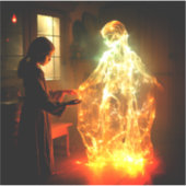 女の子と幽霊 シール (正面)