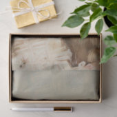 女の子と彼女のウサギのヴィンテージ絵を描のデコパージュ 薄葉紙 (ギフト)