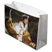 女の子と彼女のパグ抱き枕 ラージペーパーバッグ (裏面アングル)