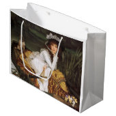 女の子と彼女のパグ抱き枕 ラージペーパーバッグ (正面アングル)