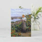 女の子と彼女のペットの鳩（若い女性と鳥） カード (スタンド正面)