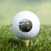 女の子と彼女のペットの鳩（若い女性と鳥） ゴルフボール (インサイチュ 木)