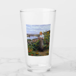 女の子と彼女のペットの鳩（若い女性と鳥） タンブラーグラス