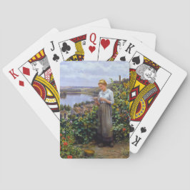 女の子と彼女のペットの鳩（若い女性と鳥） トランプ