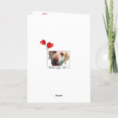 女の子と彼女のラブラドールとハートバルーン誕生日 カード (裏面)