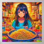 女の子と彼女のラーメンアニメ ポスター (正面)