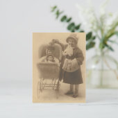 女の子と彼女の人形の馬車のポストカード ポストカード (スタンド正面)