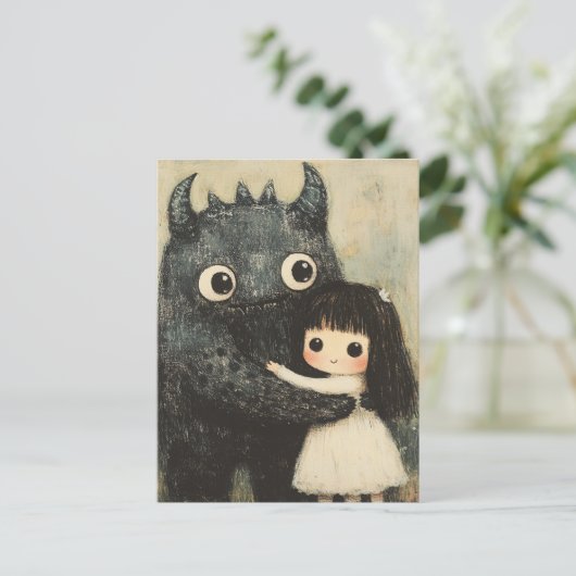 女の子と彼女の怪物の友人 ポストカード (スタンド正面)