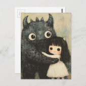 女の子と彼女の怪物の友人 ポストカード (正面/裏面)