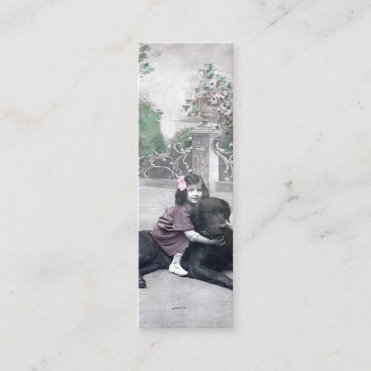 女の子と彼女の犬のしおり スキニー名刺 (正面)