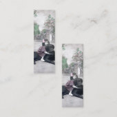 女の子と彼女の犬のしおり スキニー名刺 (正面/裏面)