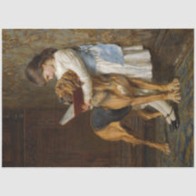 女の子と彼女の犬読のデコペ紙