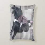 女の子と彼女の犬 アクセントクッション (裏面(縦))