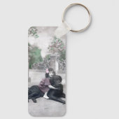 女の子と彼女の犬 キーホルダー (裏面)