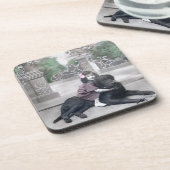 女の子と彼女の犬 コースター (左側)