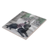 女の子と彼女の犬 タイル (側面)