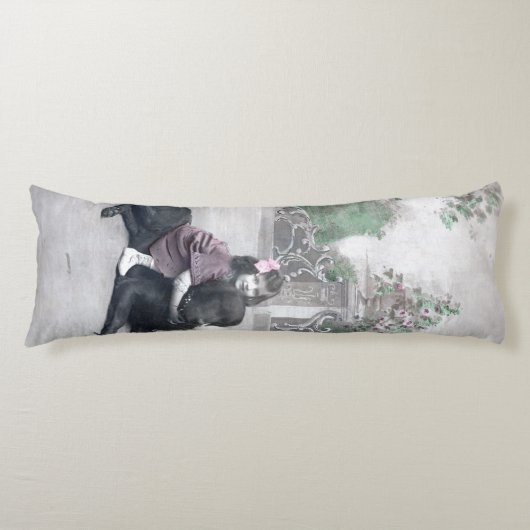 女の子と彼女の犬 ボディピロー (正面)