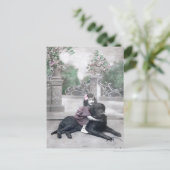 女の子と彼女の犬 ポストカード (スタンド正面)