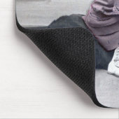 女の子と彼女の犬 マウスパッド (コーナー)