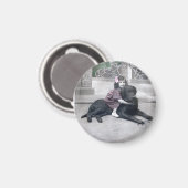 女の子と彼女の犬 マグネット (正面/裏面)