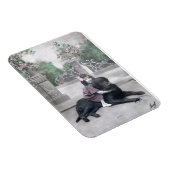 女の子と彼女の犬 マグネット (右側)