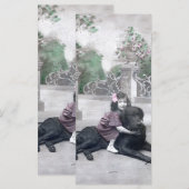 女の子と彼女の犬 メニュー (正面/裏面)