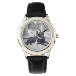 女の子と彼女の犬 腕時計