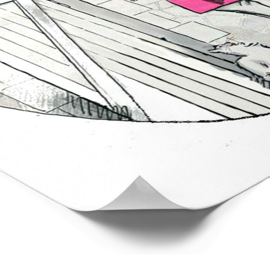 女の子と彼女の馬のピンクのコートのアフリカ系アメリカ人 ポスター (角)