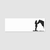 女の子と彼女の馬の愛シルエットアート 名札 (正面)