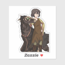 女の子と恐竜 シール