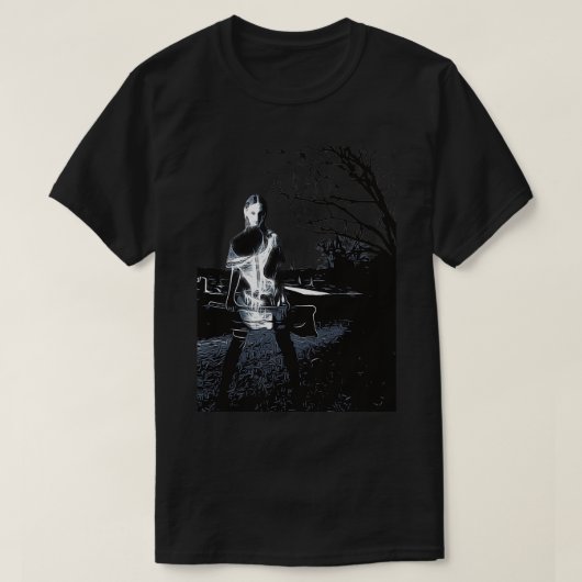 女の子と斧 Tシャツ (デザイン正面)