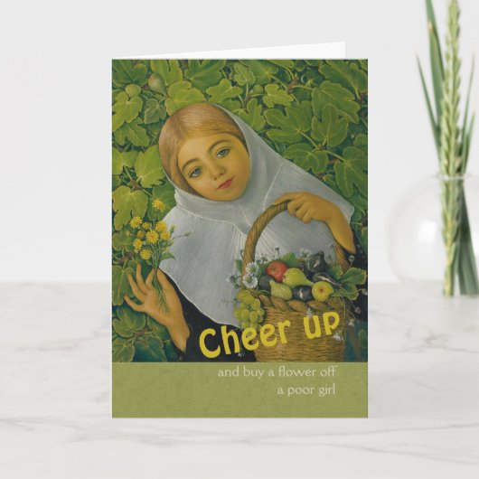 女の子と果物と花CC0858誕生日 カード (正面)