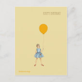 女の子と気球とのハッピーバースデー ポストカード (正面)
