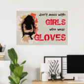 女の子と混乱しない衣服手袋 – ベクトル化 ポスター (ホームオフィス)