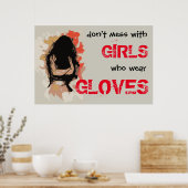 女の子と混乱しない衣服手袋 – ベクトル化 ポスター (キッチン)