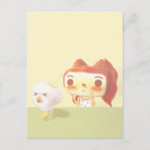 女の子と犬のソーダイラスト 案内ポストカード (正面)