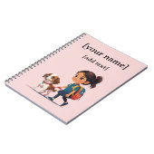 女の子と犬のノートブック - オーダーメイドテキスト ノートブック (左側)