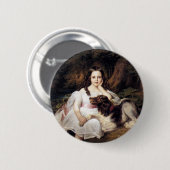 女の子と犬の風景 缶バッジ (正面&裏面)