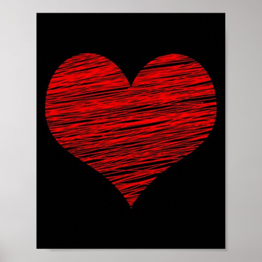 女の子と男の子のための赤いハートのバレンタインデーTシャツ ポスター (正面)