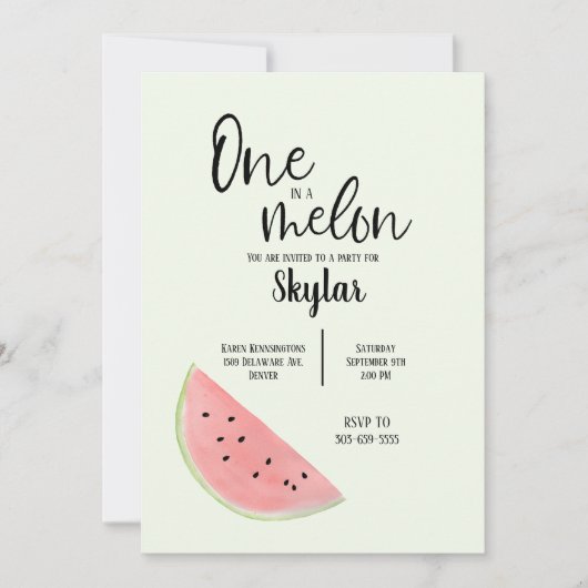 『女の子と男の子の誕生日招待状』の一つ 招待状 (正面)