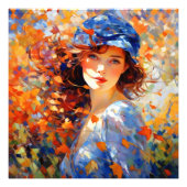 女の子と紅葉印象主義 フォトプリント            (正面)