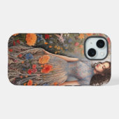 女の子と花でいっぱいのiPhone 15ケース iPhone 15ケース (裏面横)