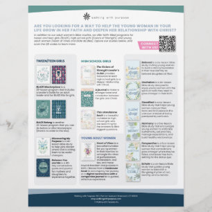 女の子と若い女性フライヤーのための信仰資源 チラシ