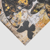 女の子と蝶のヴィンテージの切り離し 薄葉紙 (詳細)