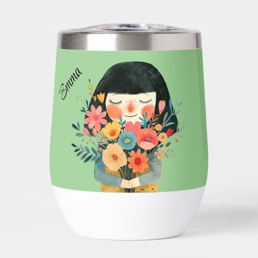 女の子と香り付き花 (正面)
