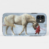 女の子と馬の冬のiPhone 5ケース Case-Mate iPhoneケース (裏面(横))