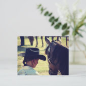 女の子と馬 ポストカード (スタンド正面)