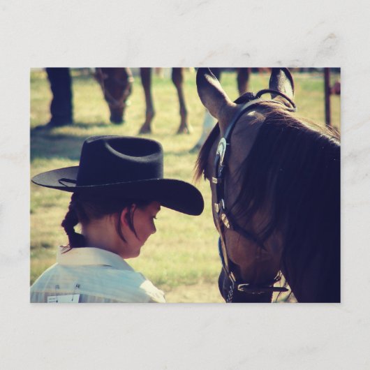 女の子と馬 ポストカード (正面)